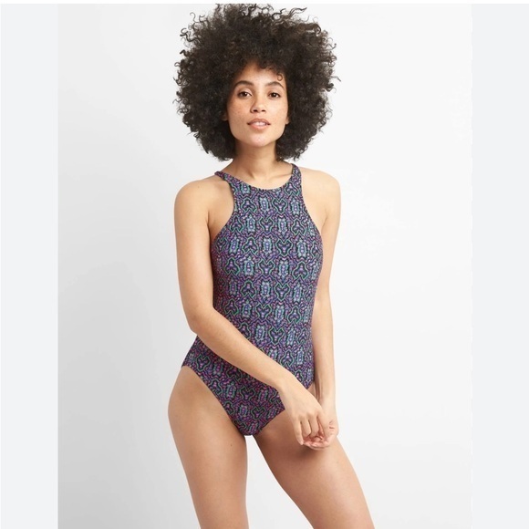 Gap High Neck Crossback One-Piece Suit - Picture 1 of 5